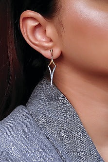 Gold Plated Lab-Grown Diamond Drop Earrings