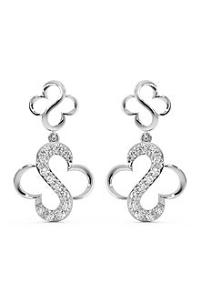 Gold Plated Diamond S-Clover Drop Earrings