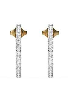 Gold Plated Diamond Hoop Earrings