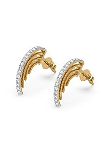 Gold Plated Diamond Hoop Earrings