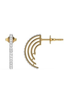 Gold Plated Diamond Hoop Earrings