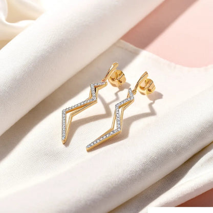 Gold Plated Diamond Dazzle Drop Earrings