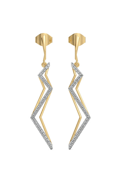 Gold Plated Diamond Dazzle Drop Earrings