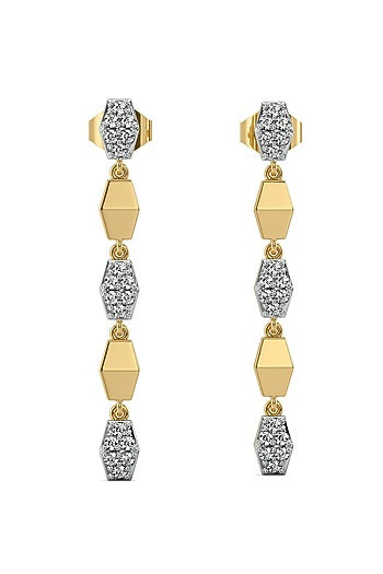 Gold Plated Lab-Grown Diamond Drop Earrings
