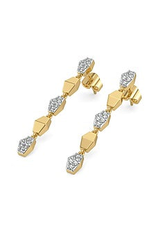 Gold Plated Lab-Grown Diamond Drop Earrings