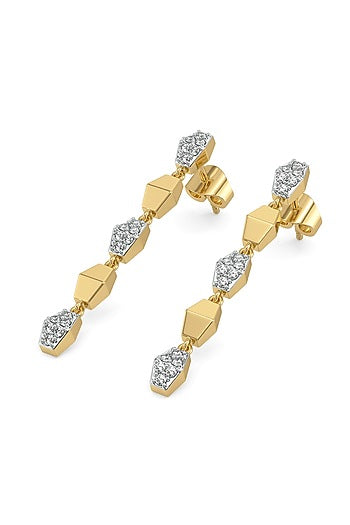 Gold Plated Lab-Grown Diamond Drop Earrings