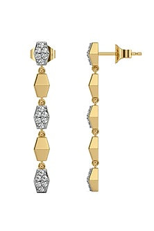Gold Plated Lab-Grown Diamond Drop Earrings