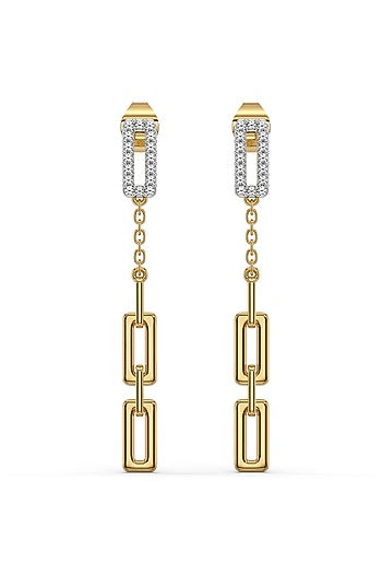 Gold Plated Lab-Grown Diamond Drop Earrings
