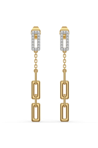 Gold Plated Lab-Grown Diamond Drop Earrings