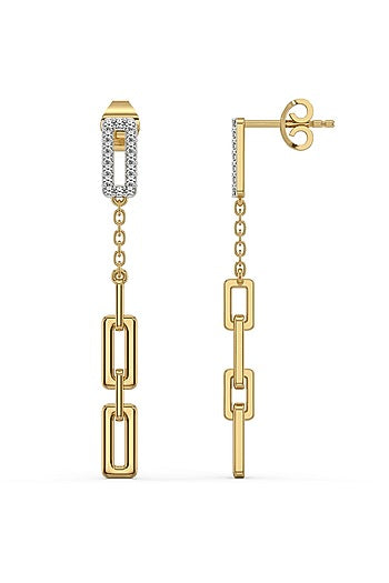 Gold Plated Lab-Grown Diamond Drop Earrings