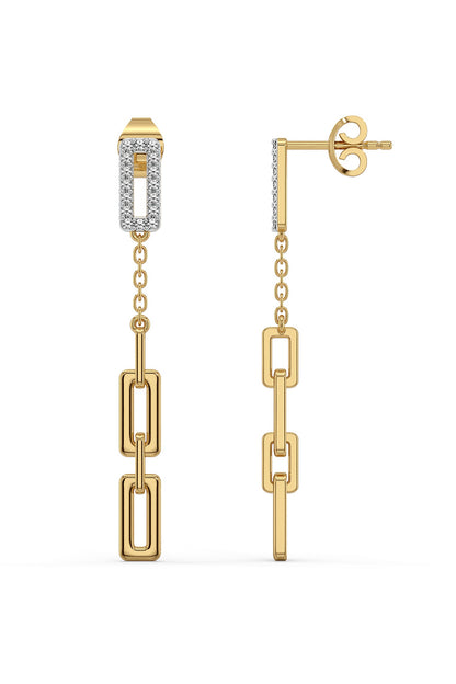 Gold Plated Lab-Grown Diamond Drop Earrings