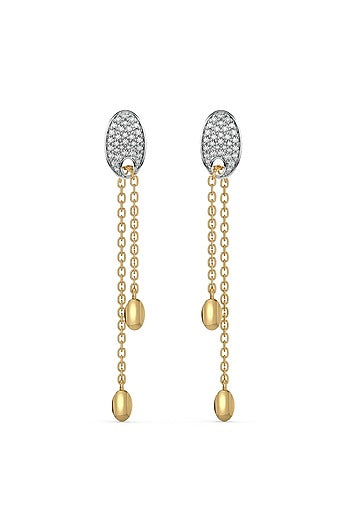 Gold Plated Lab-Grown Diamond Drop Earrings