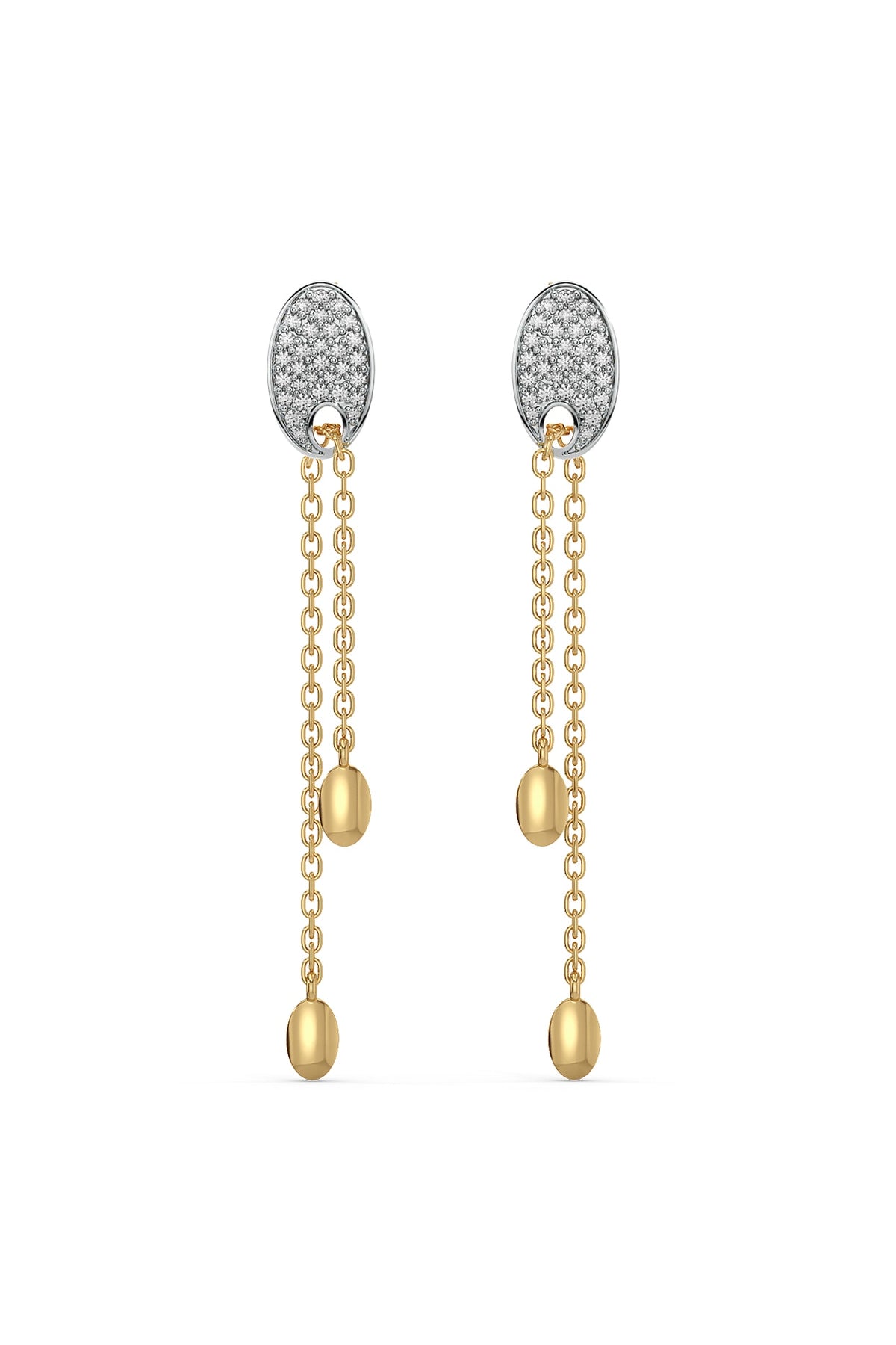 Gold Plated Lab-Grown Diamond Drop Earrings