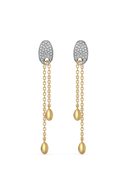 Gold Plated Lab-Grown Diamond Drop Earrings