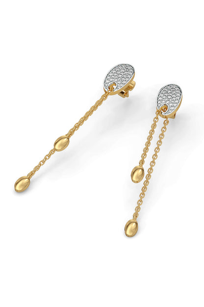 Gold Plated Lab-Grown Diamond Drop Earrings