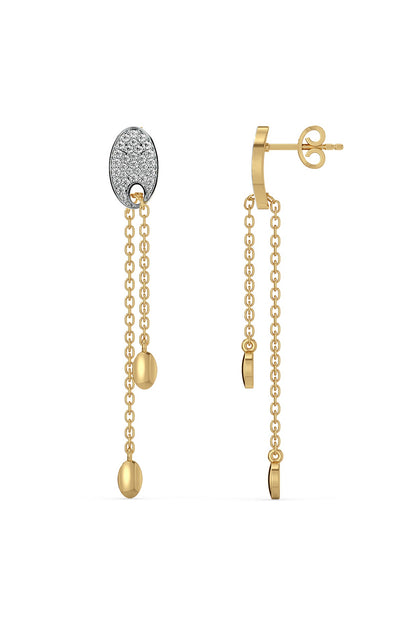 Gold Plated Lab-Grown Diamond Drop Earrings