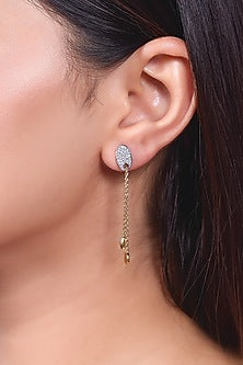 Gold Plated Lab-Grown Diamond Drop Earrings
