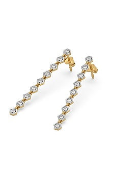 Gold Plated Lab-Grown Diamond Drop Earrings