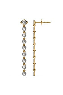 Gold Plated Lab-Grown Diamond Drop Earrings