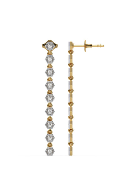 Gold Plated Lab-Grown Diamond Drop Earrings