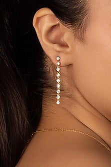 Gold Plated Lab-Grown Diamond Drop Earrings