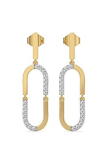 Gold Plated Lab-Grown Diamond Loop Drop Earrings