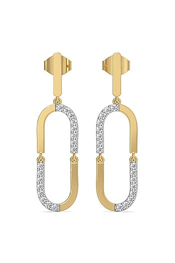 Gold Plated Lab-Grown Diamond Loop Drop Earrings