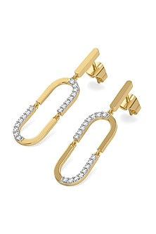 Gold Plated Lab-Grown Diamond Loop Drop Earrings