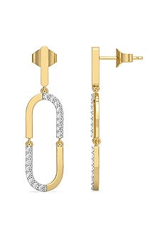 Gold Plated Lab-Grown Diamond Loop Drop Earrings