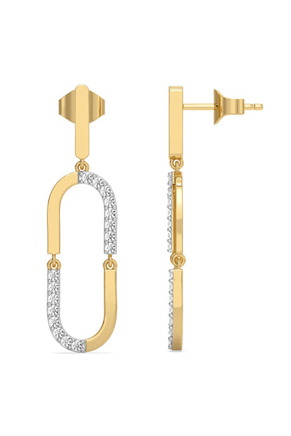 Gold Plated Lab-Grown Diamond Loop Drop Earrings