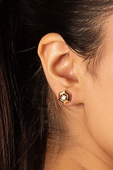 Gold Plated Lab-Grown Solitaire Diamond Stud Earrings