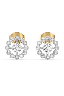 Gold Plated Lab-Grown Prong-Set Diamond Stud Earrings