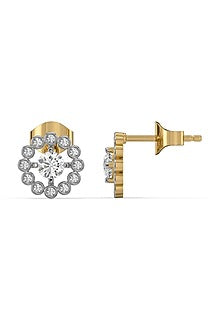 Gold Plated Lab-Grown Prong-Set Diamond Stud Earrings