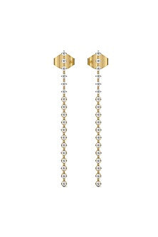 Gold Plated Lab-Grown Prong-Set Diamond Dangler Earrings