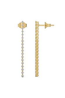 Gold Plated Lab-Grown Prong-Set Diamond Dangler Earrings