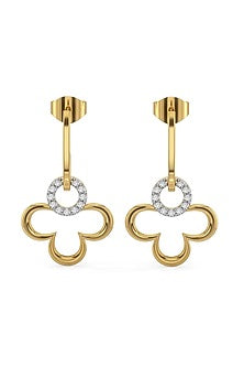Gold Plated Lab-Grown Diamond Drop Earrings
