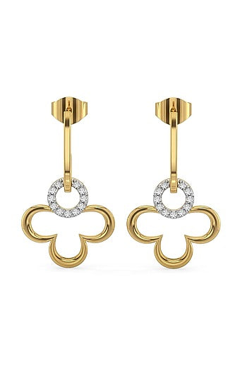 Gold Plated Lab-Grown Diamond Drop Earrings