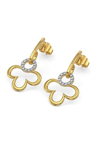 Gold Plated Lab-Grown Diamond Drop Earrings