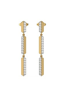 Gold Plated Lab-Grown Diamond Cluster Drop Earrings