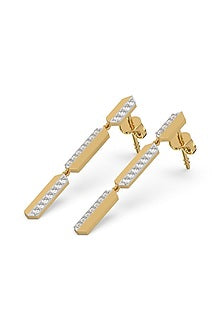 Gold Plated Lab-Grown Diamond Cluster Drop Earrings