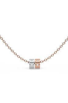 Rose Gold Plated Diamond Pendant Necklace
