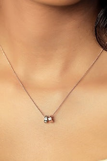 Rose Gold Plated Diamond Pendant Necklace