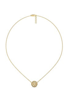 Gold Plated Diamond Compass Pendant Necklace