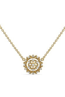 Gold Plated Diamond Compass Pendant Necklace