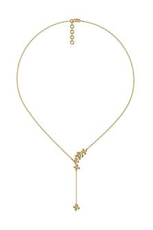Silver Finish Diamond Floral Necklace