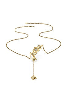 Silver Finish Diamond Floral Necklace