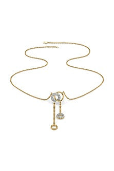 Gold Plated Diamond Circular Pendant Necklace