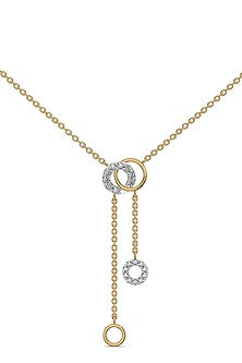 Gold Plated Diamond Circular Pendant Necklace