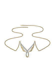 Gold Plated Lab-Grown Diamond Angel's Embrace Necklace