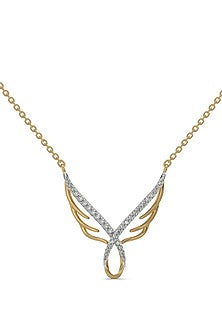 Gold Plated Lab-Grown Diamond Angel's Embrace Necklace